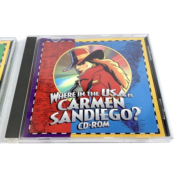 Where in the World and USA is Carmen Sandiego CD-ROM PC Game Lot Of 2 - Picture 3 of 11